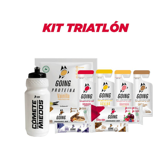 Kit Triatlon 8 geles energéticos + 5 hidratantes +1 proteína + 2 barras endurance + 1 caramañola